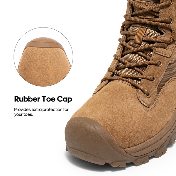 Men's Cap-Toe Waterproof Tactical Work Boots - COYOTE - 1